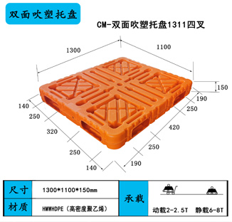 双面吹塑托盘1311